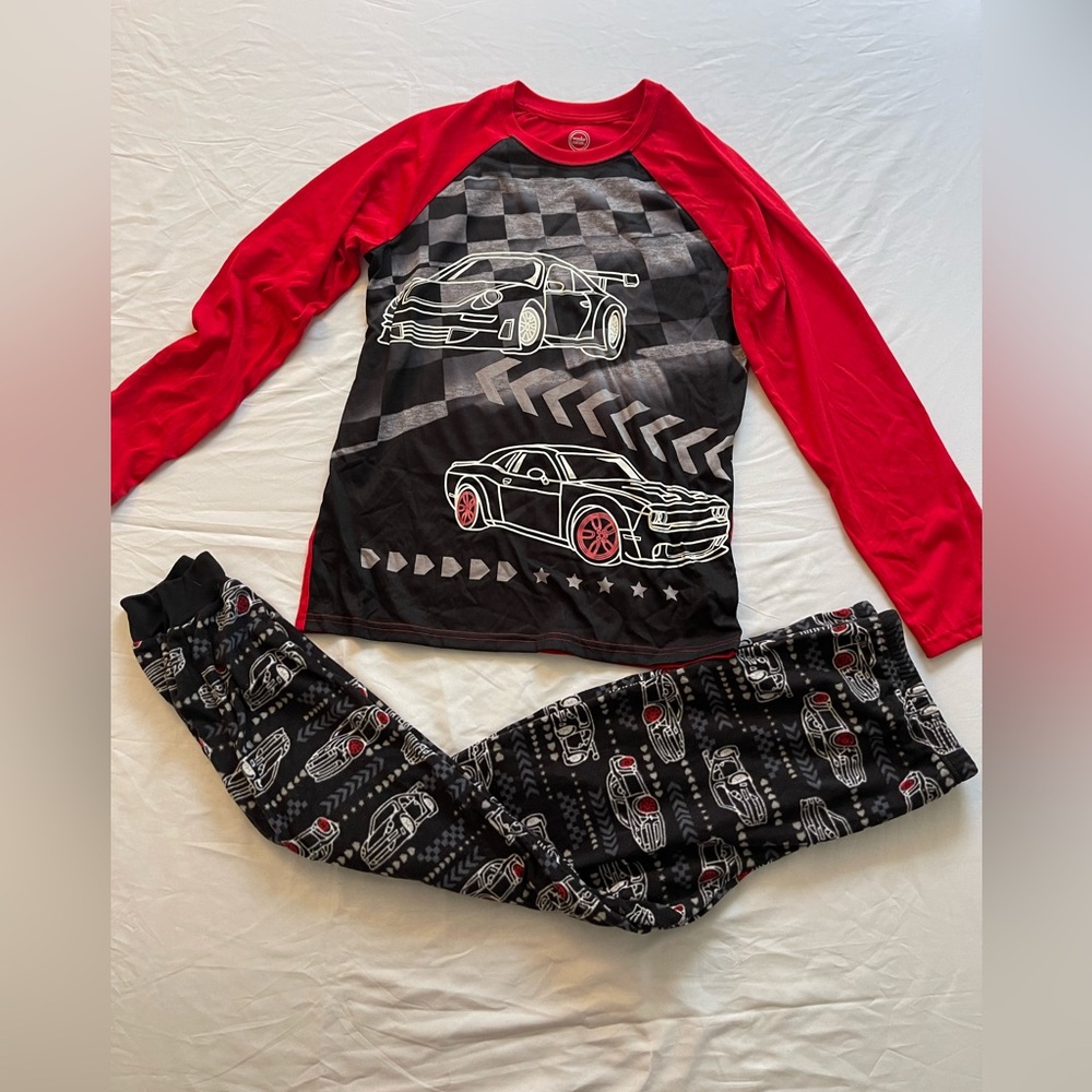 Red and Black Race Car Kids Pajamas